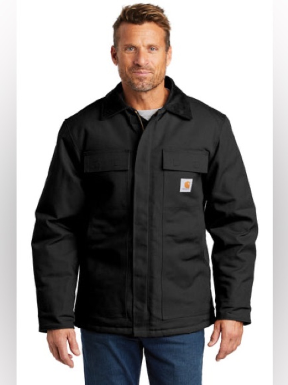 Carhartt Duck Traditional Coat Black Insulated Work Jacket Men’s L